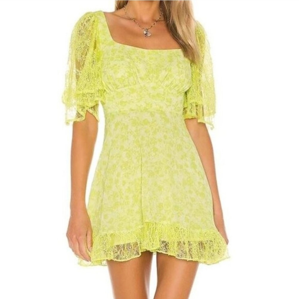 Lovers + Friends Neon Lace Mini Dress